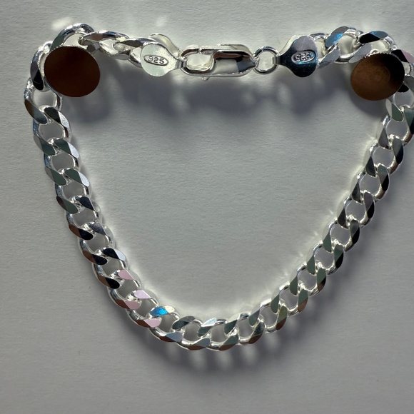 Sterling Silver 925 Italy Cuban Link Bracelet 9" - Picture 1 of 2